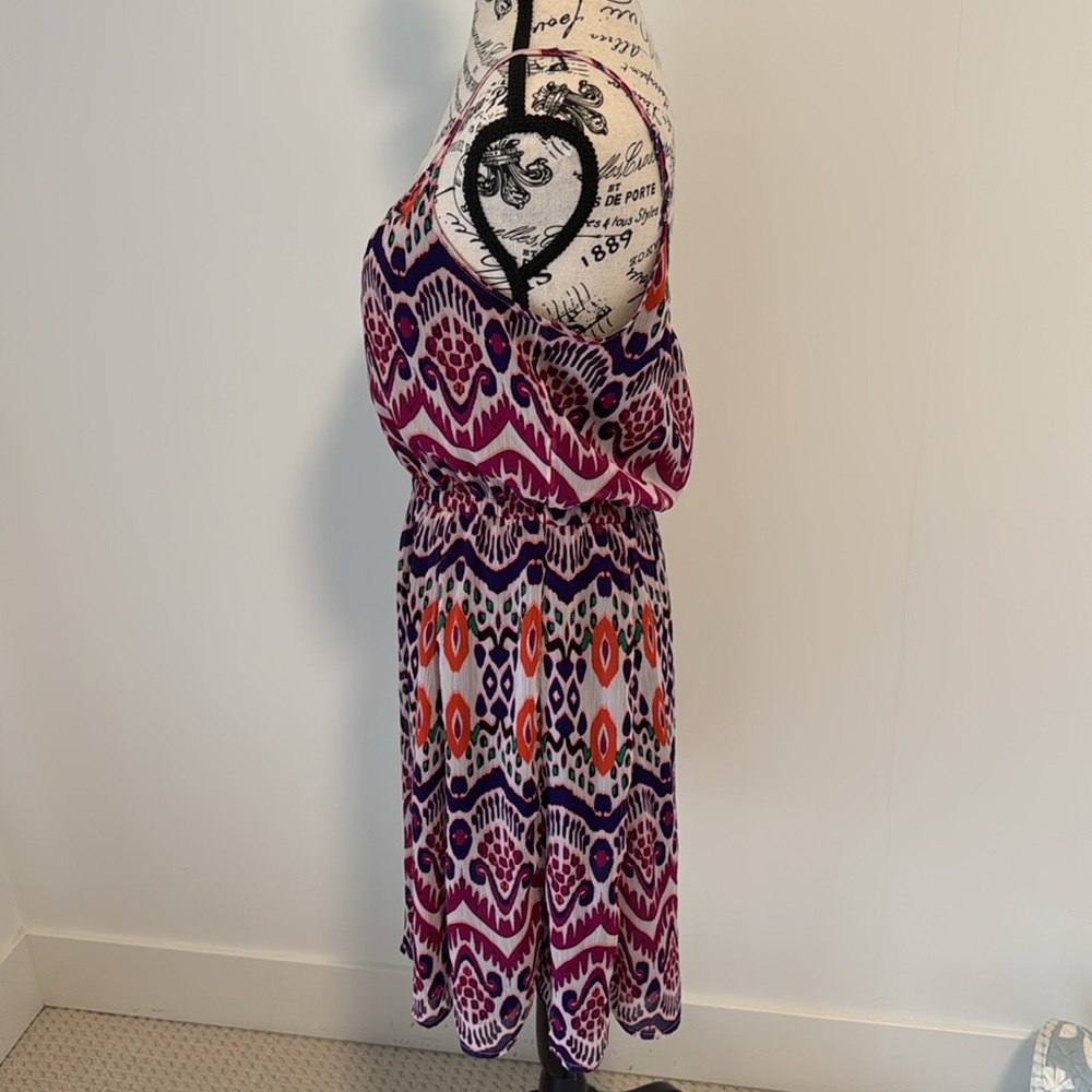 Printed Mini Dress with Elastic Waist - Picture 3 of 5